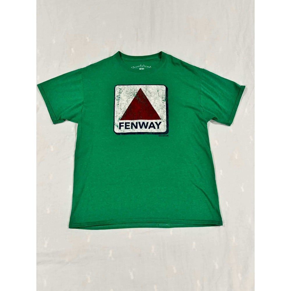 Chowdaheadz Fenway‎ Graphic T-Shirt Green Red Triangle Logo Tee